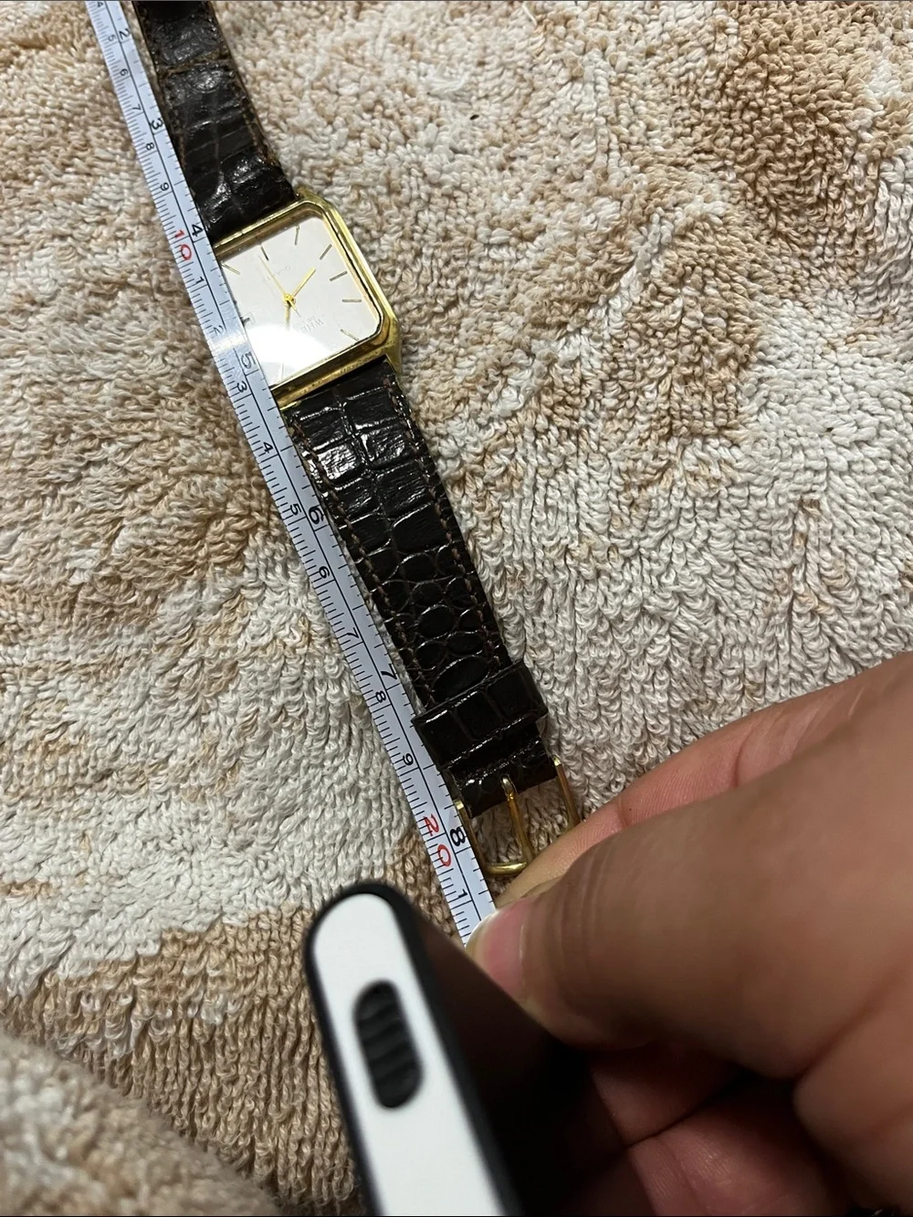 Gold-Tone Men's Quartz Watch with Brown Strap